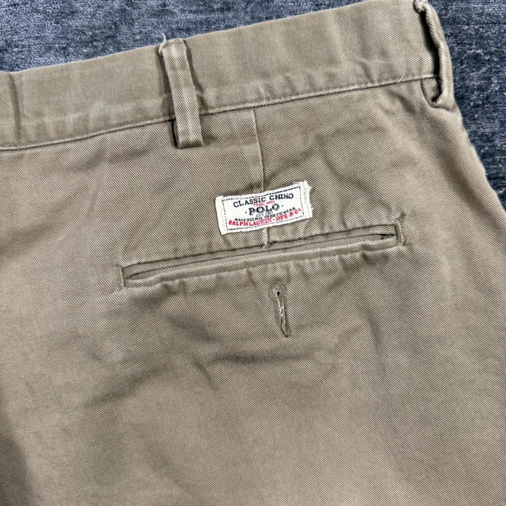 Polo Ralph Lauren Prospect Chino Shorts Mens 40 Khaki Tan Cotton Flat Front